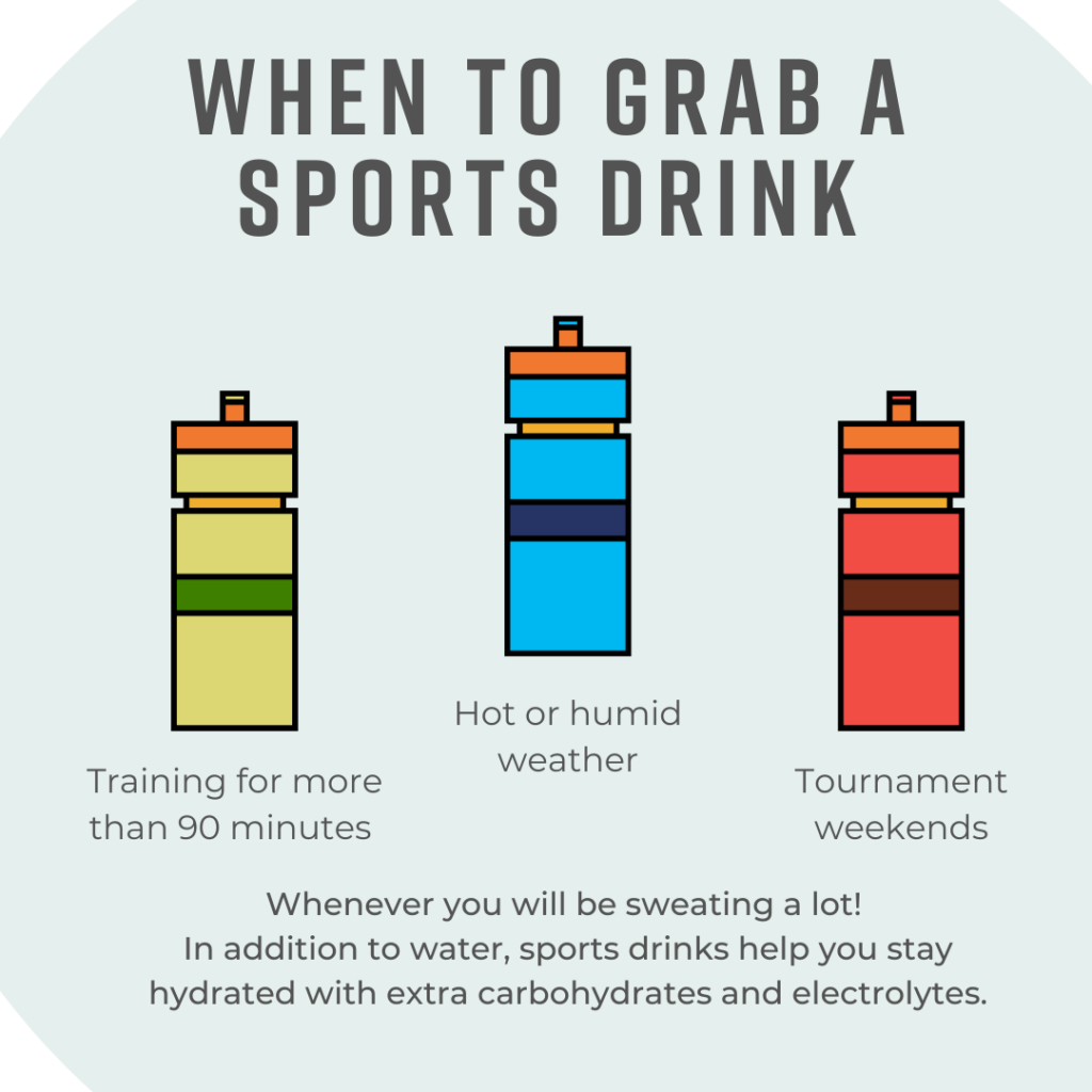 When to add a sports drink during practice for an athlete.