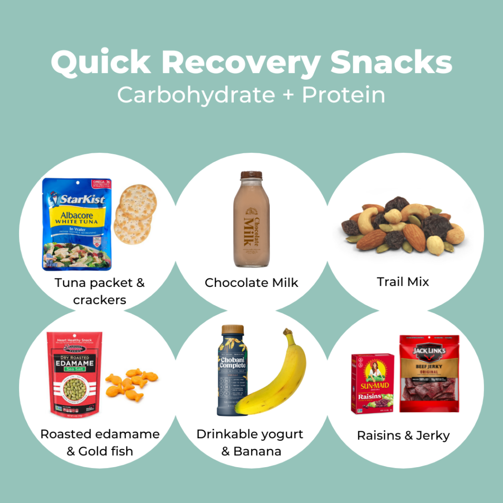 Quick recovery snacks for athletes with carbohydrates and protein