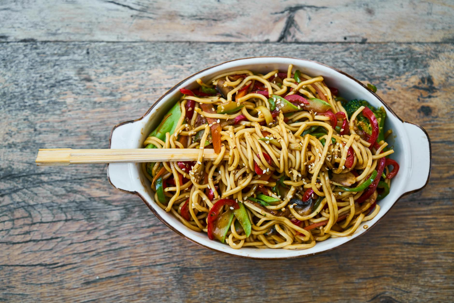 stir fry noodles in bowl athlete meals